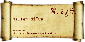 Miller Éva névjegykártya