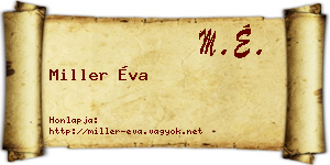 Miller Éva névjegykártya